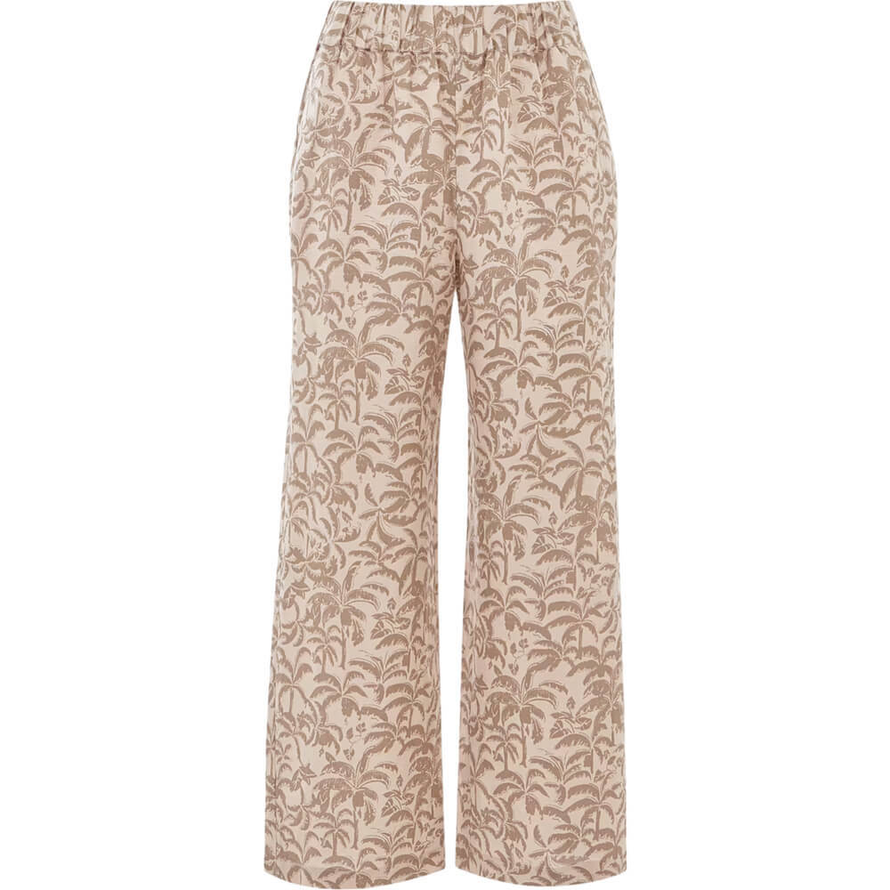 Whistles Palm Print Linen Blend Trousers